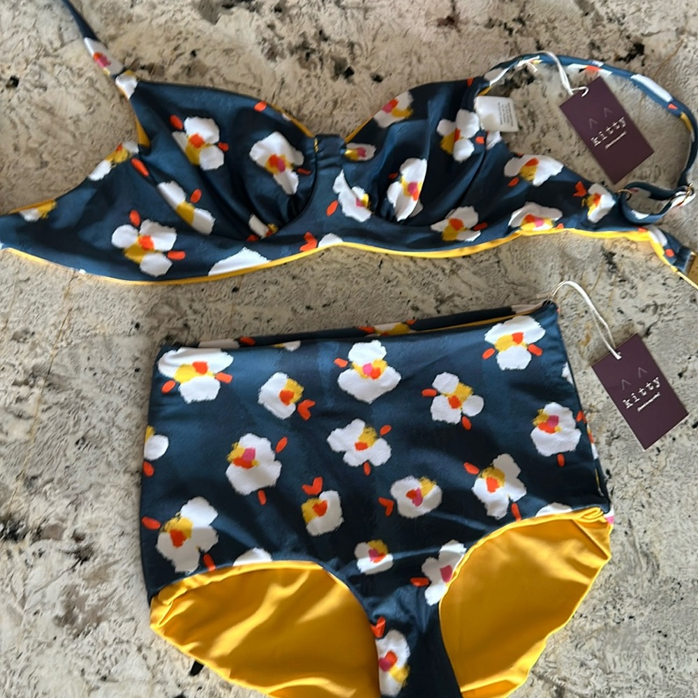 Kitty and Vibe reversible high waisted bikini